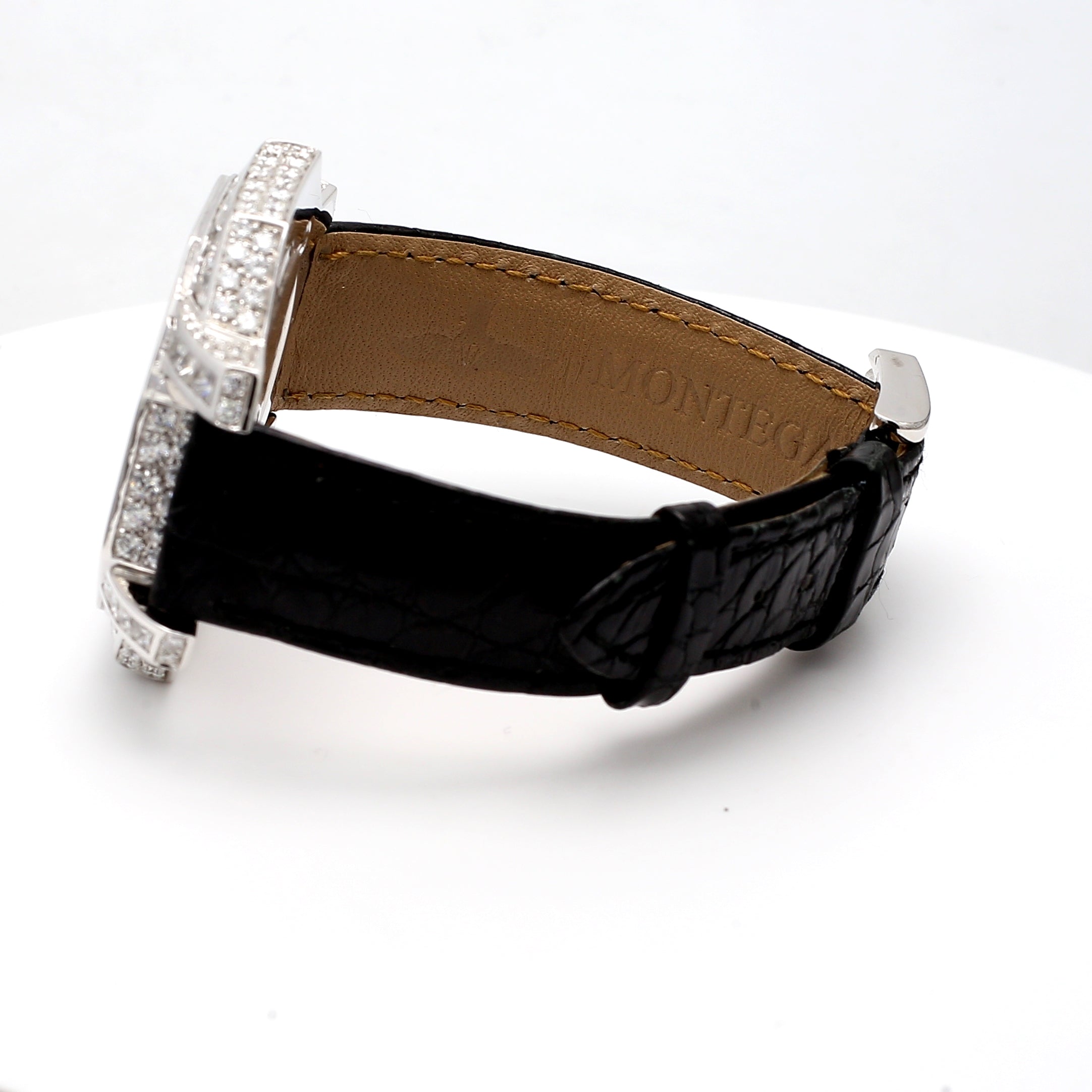 14.00 Carat H SI1 Diamond 18 Karat White Gold Wrist Watch