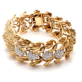 2.80 Carat Round Brilliant H SI1 Diamond 18 Karat Yellow Gold Link Bracelet