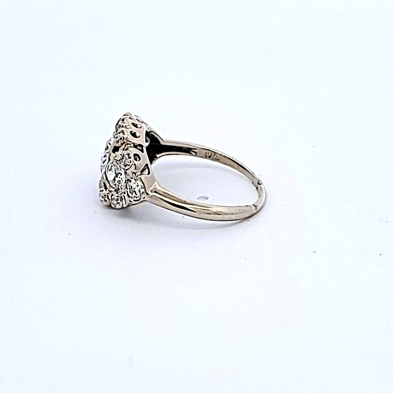 Antique 2.60 Grams 1.53 Carat Round Brilliant G-I1 Diamond Platinum Wedding Ring