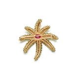Tiffany & Co 13.00 Carat Sapphire 1.00 Carat Round Diamond 18K Yellow Gold Pin
