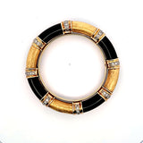 3.60 Carat Round Brilliant H SI1 Diamond 18 Karat Yellow Gold Bangle Bracelet
