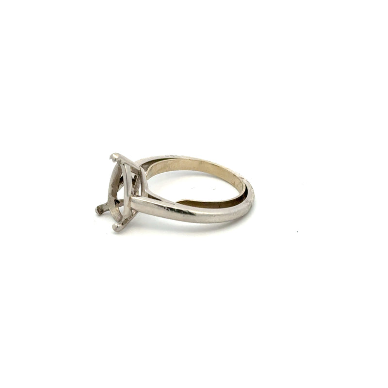 Oscar Heyman Vintage 5.80 Grams Size 7.25 Platinum Semi Mount Ring