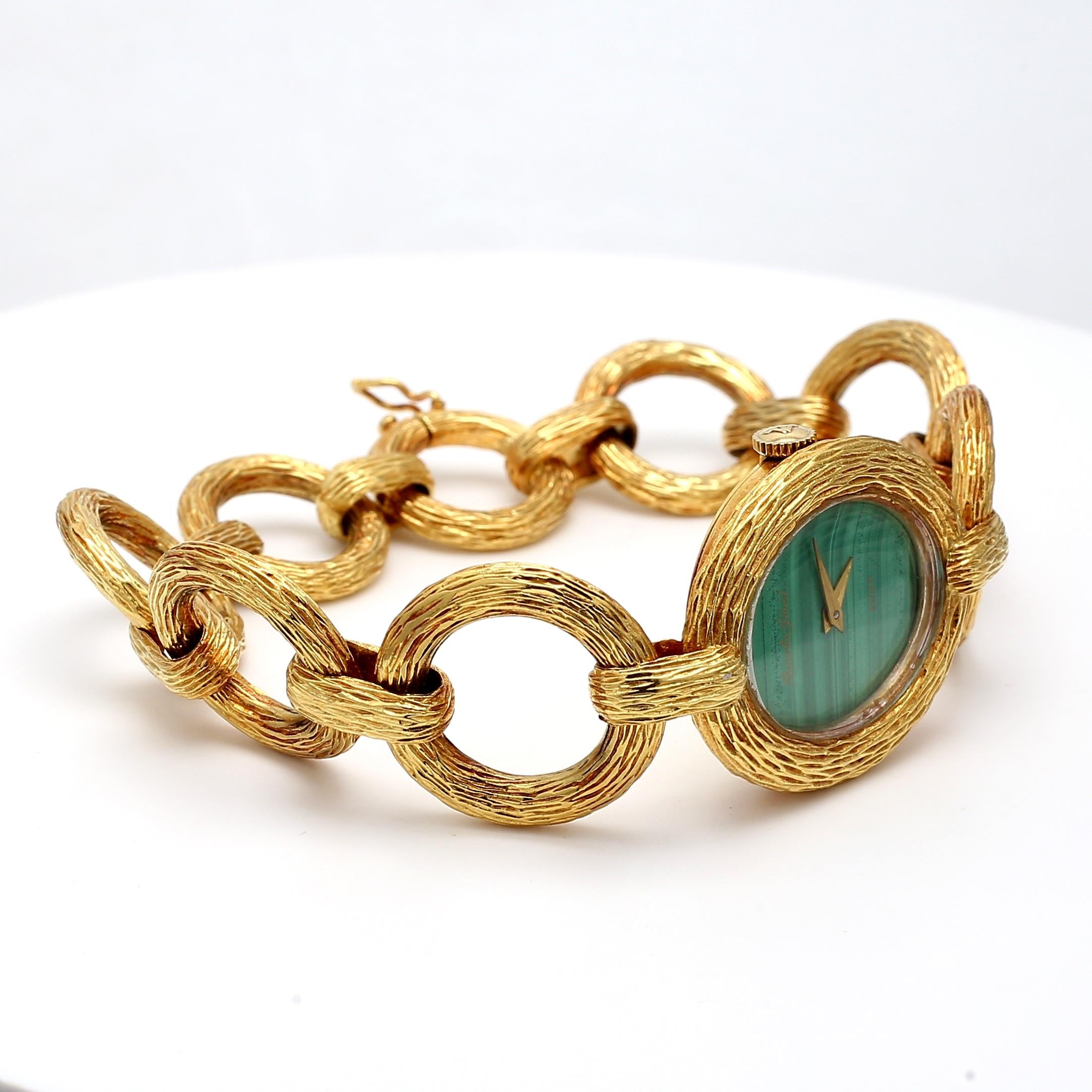 Bueche Girod Vintage 18K Yellow Gold Watch Bracelet 74.3 Grams