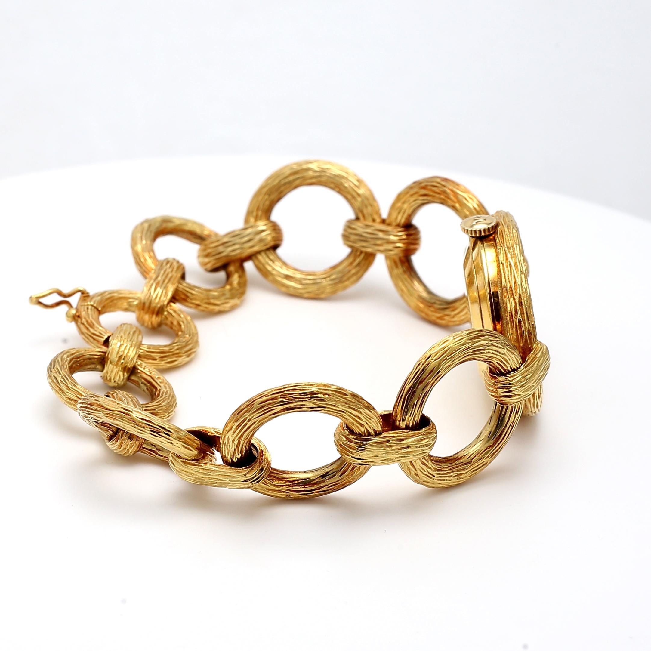 Bueche Girod Vintage 18K Yellow Gold Watch Bracelet 74.3 Grams
