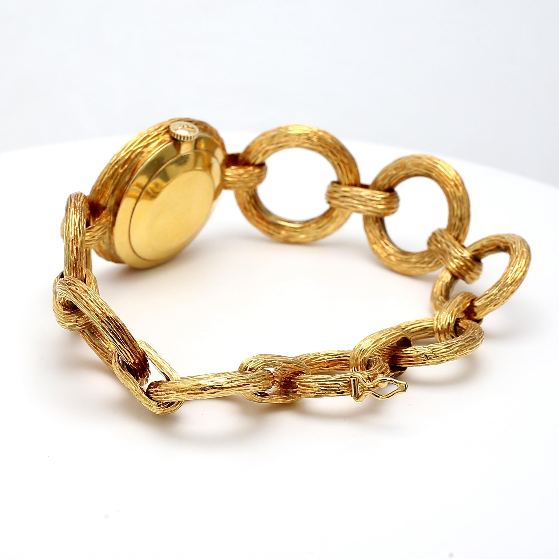 Bueche Girod Vintage 18K Yellow Gold Watch Bracelet 74.3 Grams