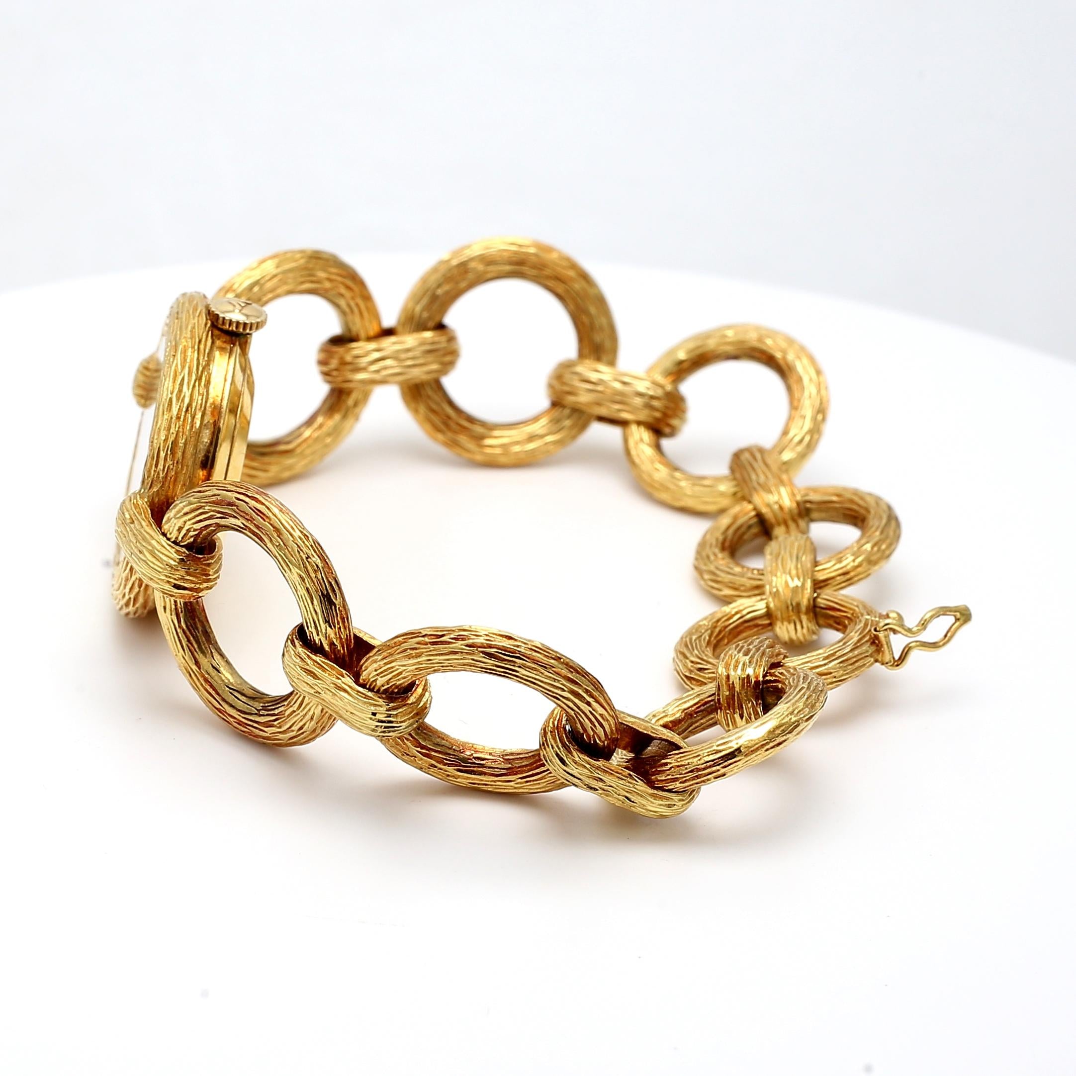 Bueche Girod Vintage 18K Yellow Gold Watch Bracelet 74.3 Grams