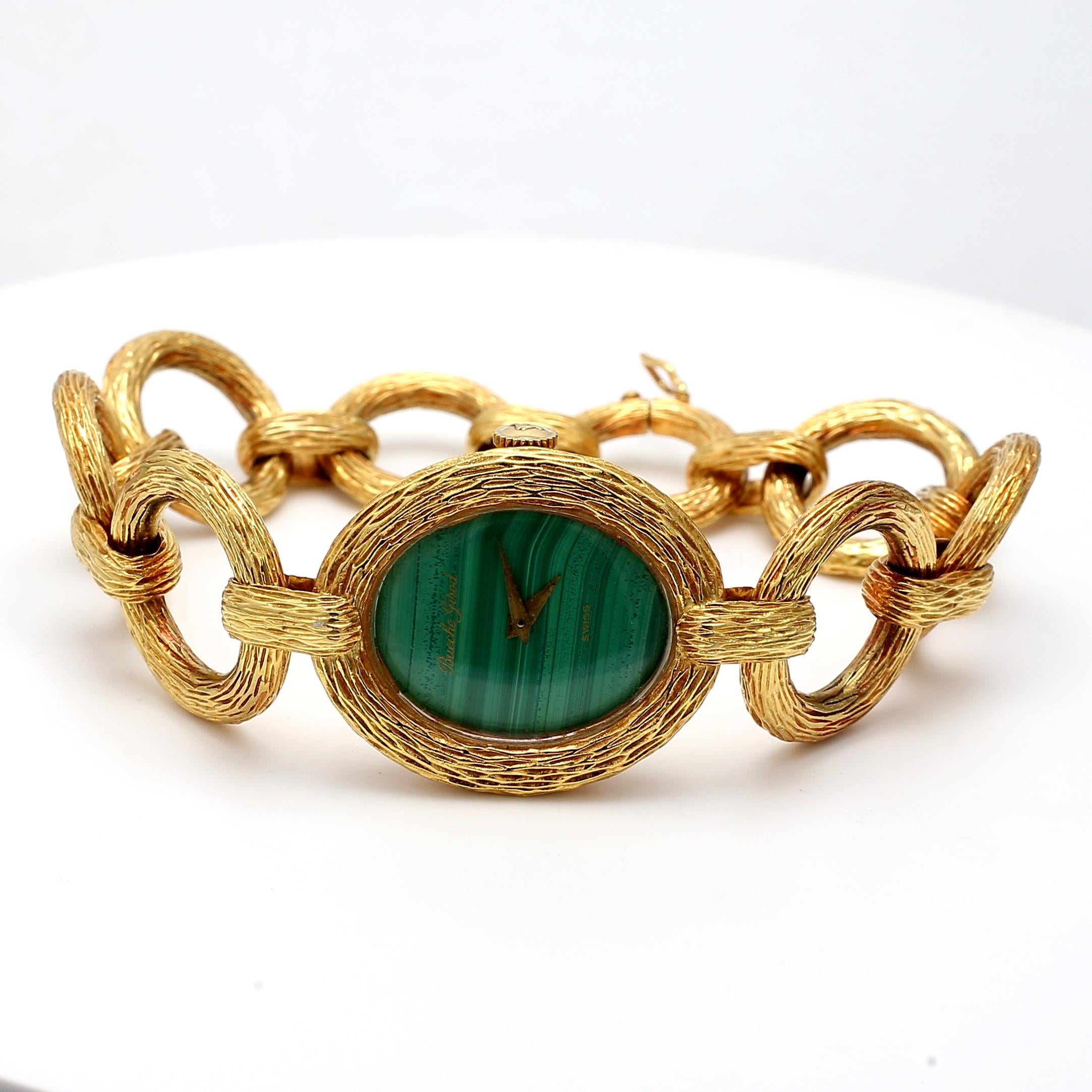 Bueche Girod Vintage 18K Yellow Gold Watch Bracelet 74.3 Grams