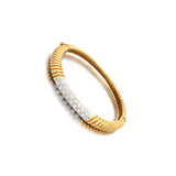 2.40 Carat Round Brilliant H SI1 Diamond 18 Karat Yellow Gold Bangle Bracelet