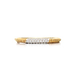 2.40 Carat Round Brilliant H SI1 Diamond 18 Karat Yellow Gold Bangle Bracelet