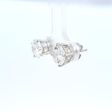 4.05 Carat Round Brilliant H VS1 Diamond 14 Karat White Gold Stud Earring