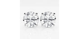 4.05 Carat Round Brilliant H VS1 Diamond 14 Karat White Gold Stud Earring