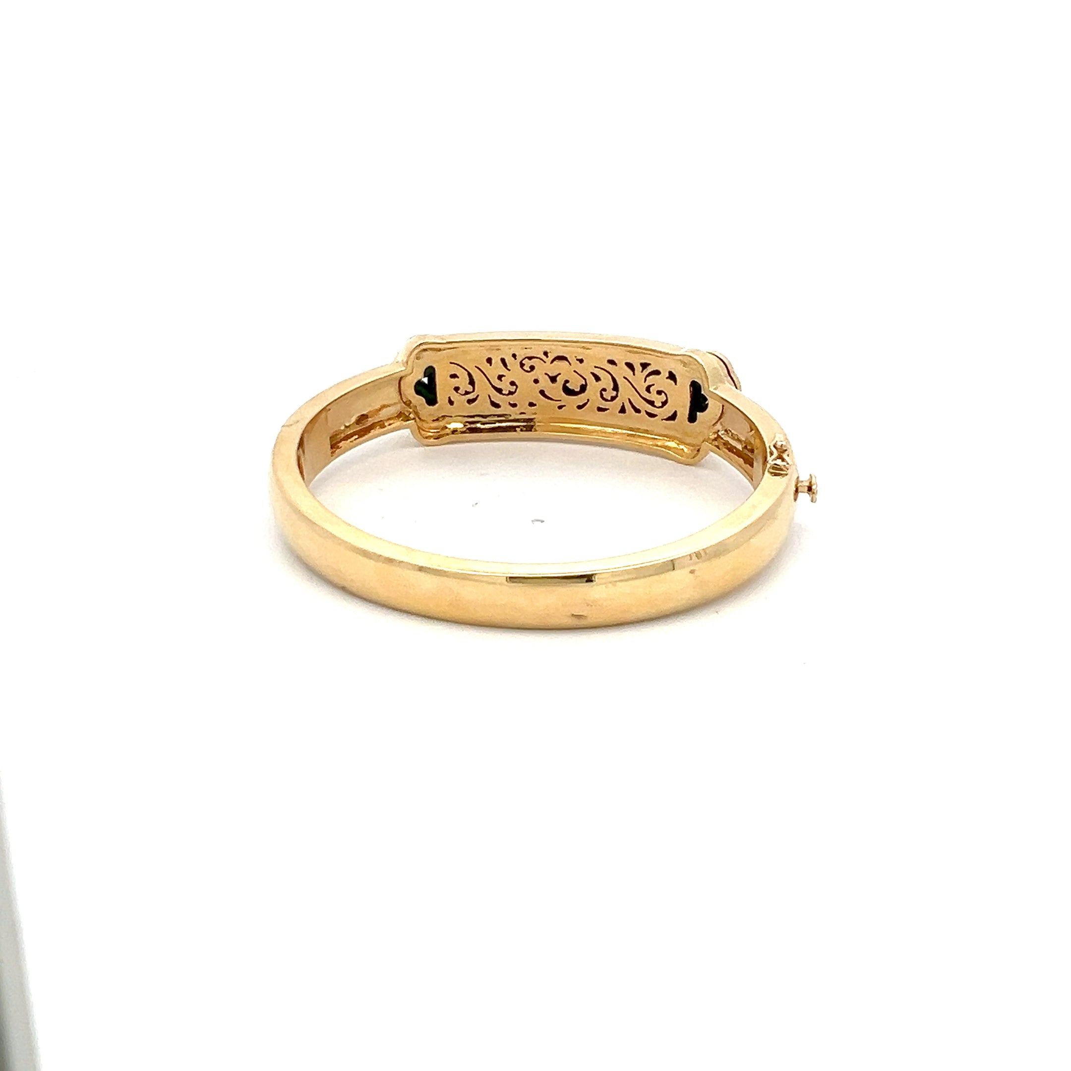 0.30 Carat Round Brilliant G VS1 Diamond 18 Karat Yellow Gold Bangle Bracelet
