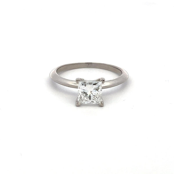 Tiffany & Co 1.50 Carat Princess Cut F VS1 Diamond Platinum Engagement Ring