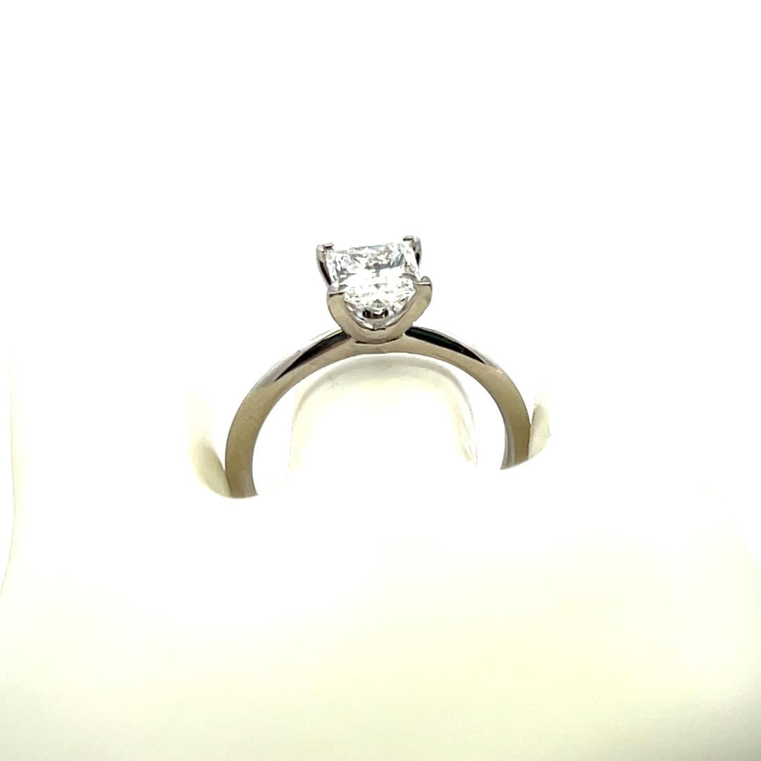 Tiffany & Co 1.50 Carat Princess Cut F VS1 Diamond Platinum Engagement Ring