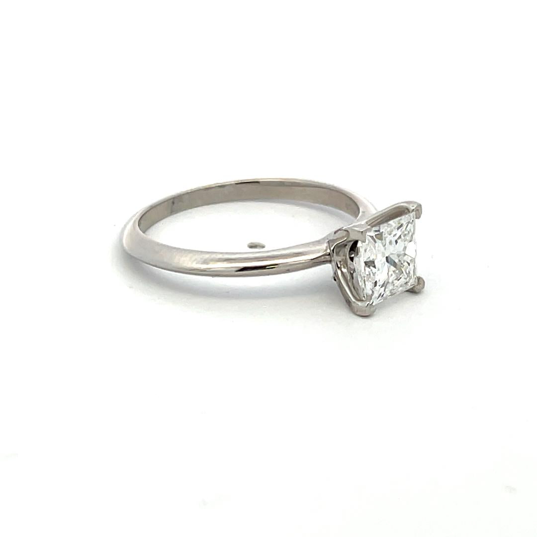 Tiffany & Co 1.50 Carat Princess Cut F VS1 Diamond Platinum Engagement Ring