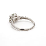1.50 Carat Round and Old European Cut J VS1 Diamond Platinum Engagement Ring