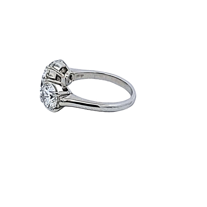 Graff 3.54 Carat Round Brilliant Diamond Platinum Three-Stone Ring