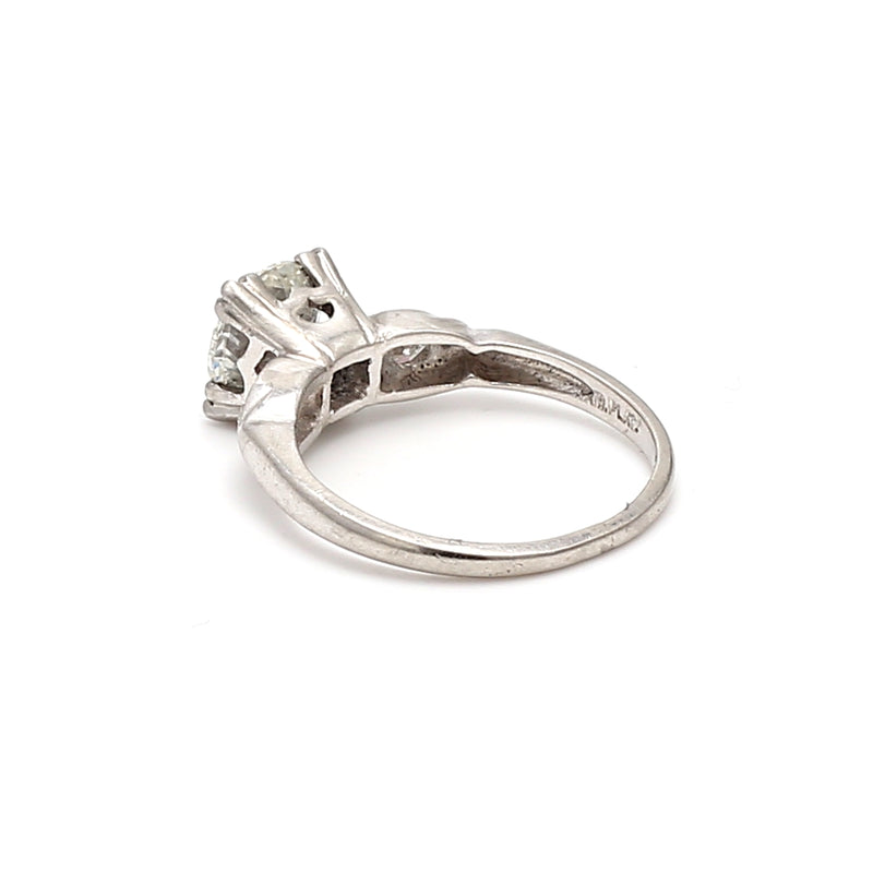 1.24 Carat Circular Brilliant Cut J-SI2 Diamond Platinum Engagement Ring