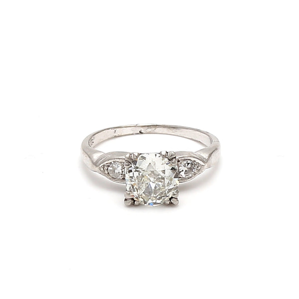 1.24 Carat Circular Brilliant Cut J-SI2 Diamond Platinum Engagement Ring