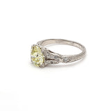 1.42 Carat Old European Cut W I1 Diamond Platinum Wedding Ring
