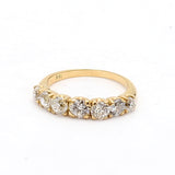1.55 Carat Old European Cut Diamond 18 Karat Yellow Gold Wedding Band Ring