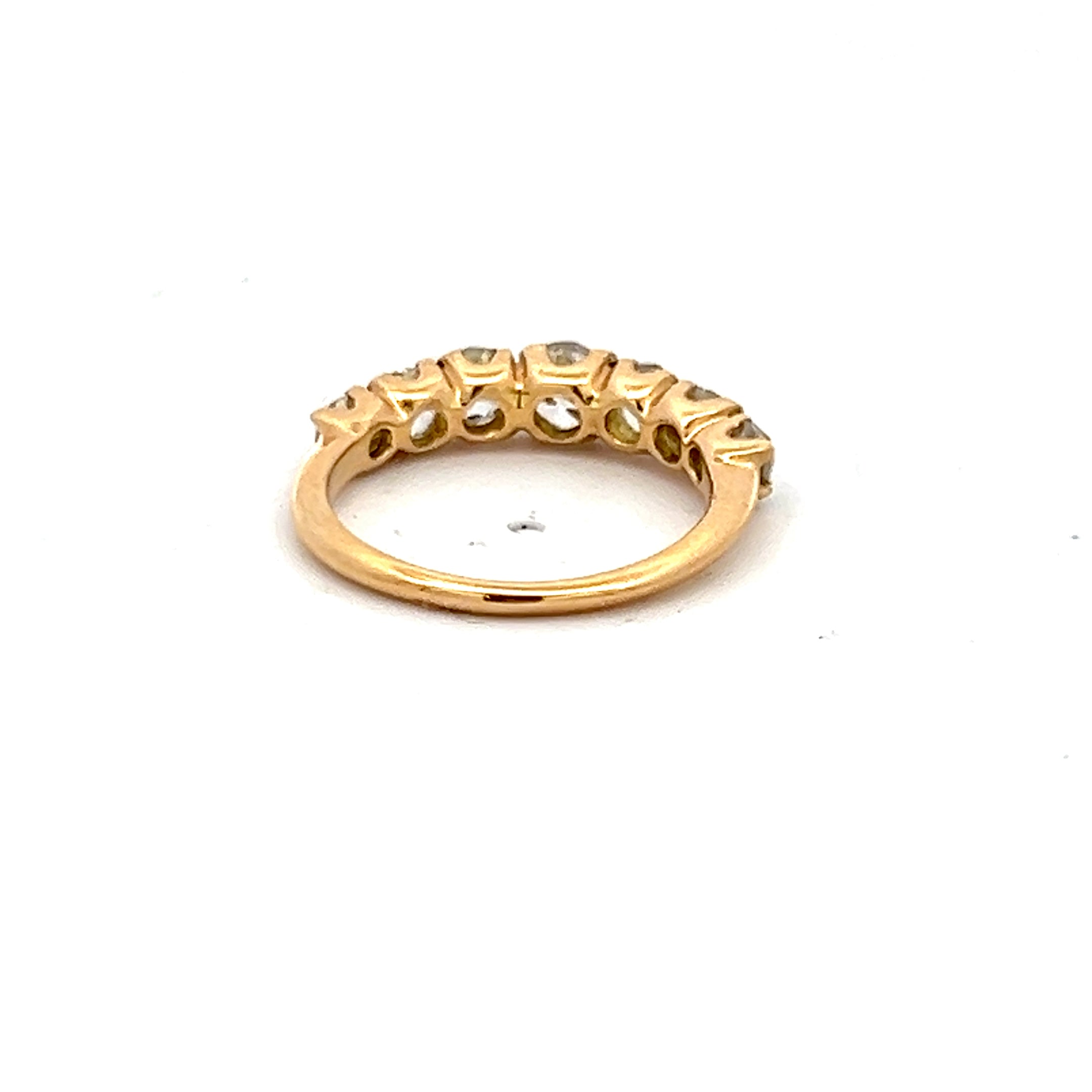 1.56 Carat Old European Cut Diamond 18 Karat Yellow Gold Wedding Band Ring