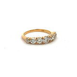 1.56 Carat Old European Cut Diamond 18 Karat Yellow Gold Wedding Band Ring