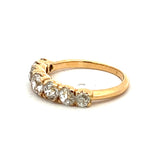1.56 Carat Old European Cut Diamond 18 Karat Yellow Gold Wedding Band Ring