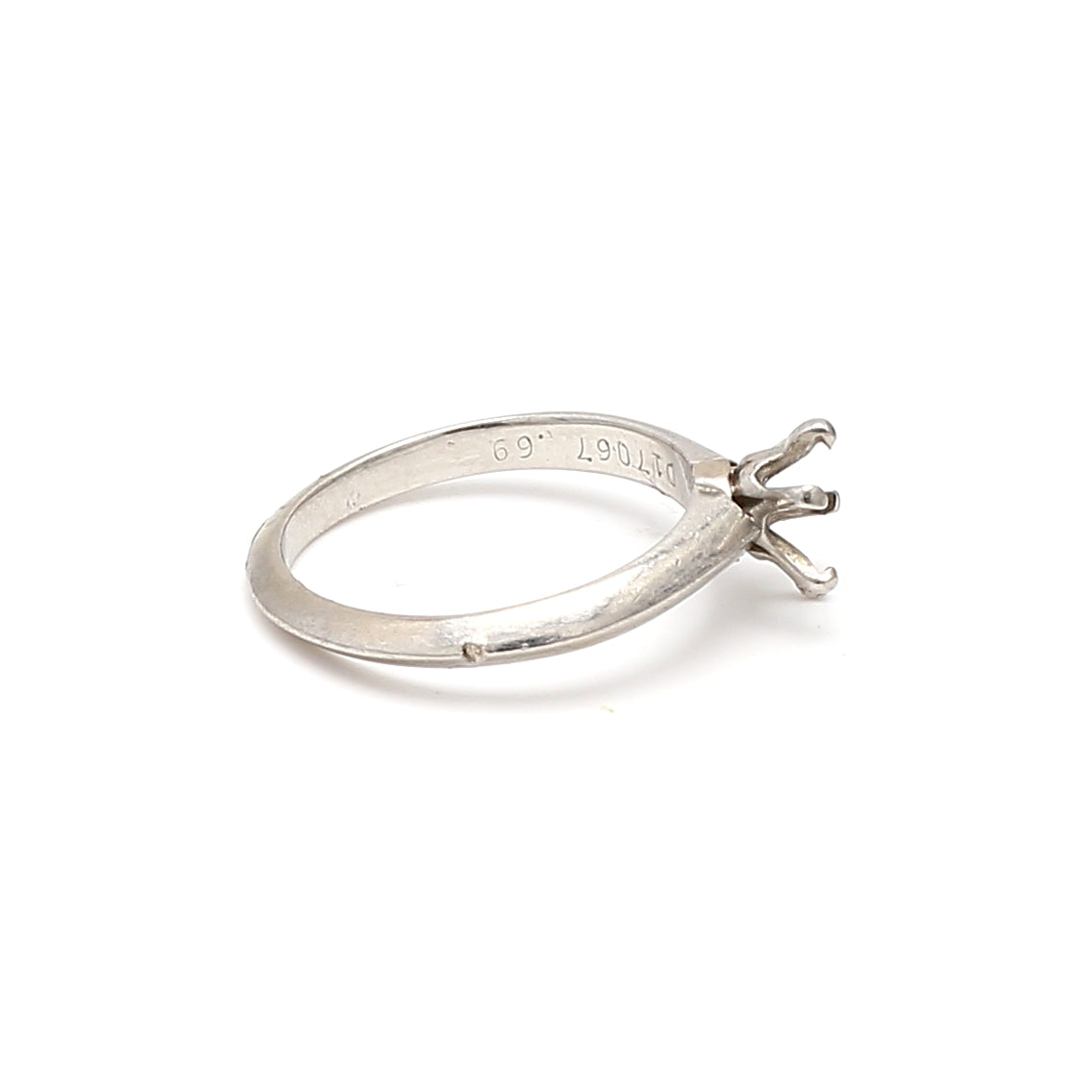 Tiffany & Co Vintage 3.60 Grams Size 5.25 Platinum Semi Mount Ring