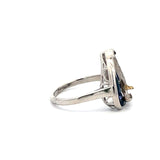 Vintage 5.80 Grams 0.42 Carat Sapphire Size 5.75 Platinum Semi Mount Ring