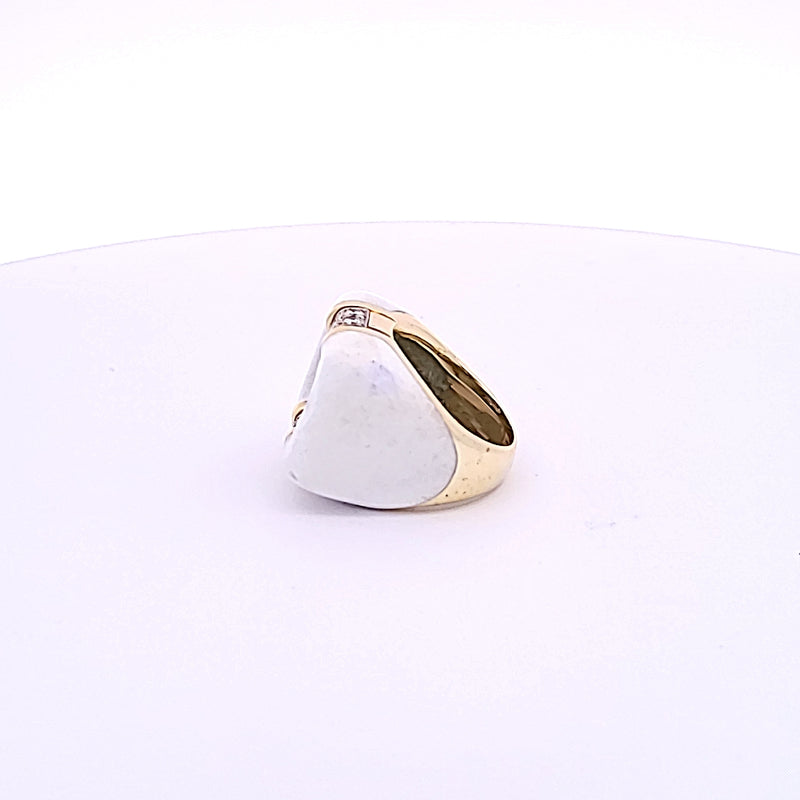 1.35 Carat Round Brilliant G VS1 Diamond 14 Karat Yellow Gold Cocktail Ring