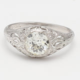 1.04 Carat Old European Cut K VS2 Diamond 18 Karat Gold/Platinum Engagement Ring