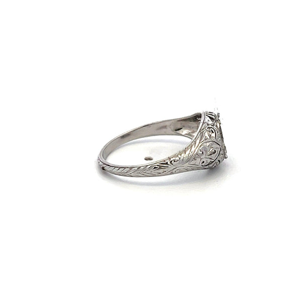 Vintage 18K Gold & Platinum Filigree Semi-Mount Art Deco Ring