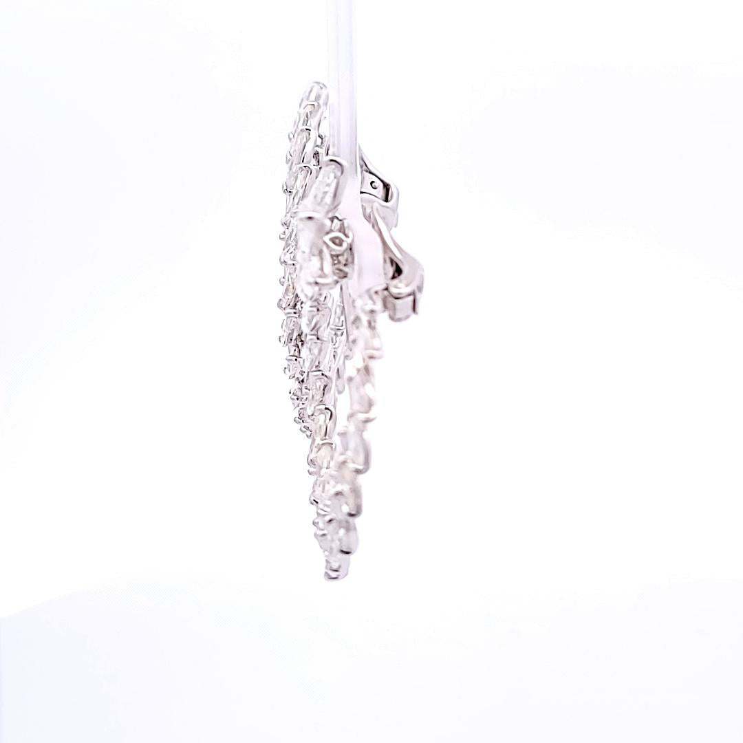 4.97 Carat Marquise Diamond Platinum Leaf-Motif Statement Wreath Earrings