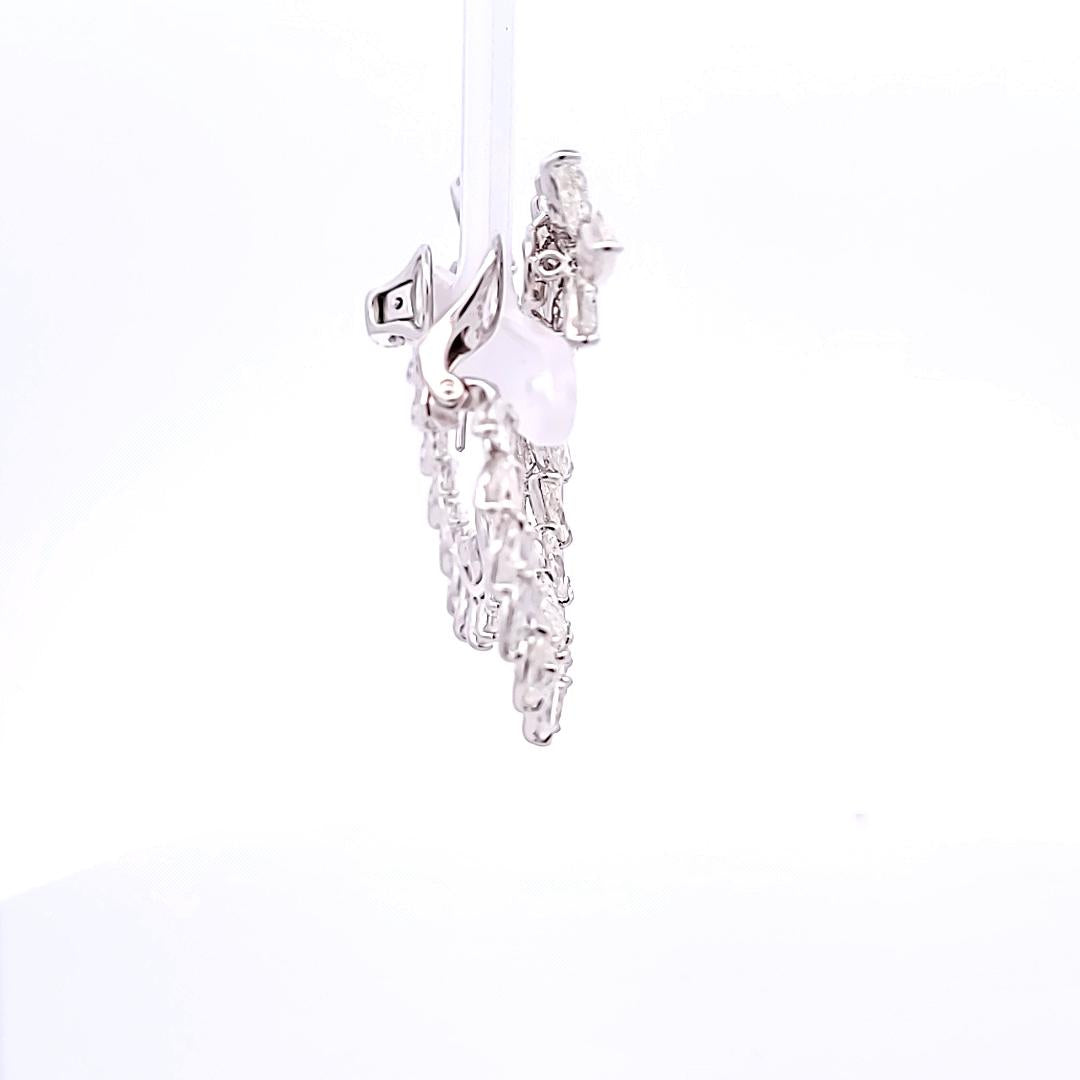 4.97 Carat Marquise Diamond Platinum Leaf-Motif Statement Wreath Earrings