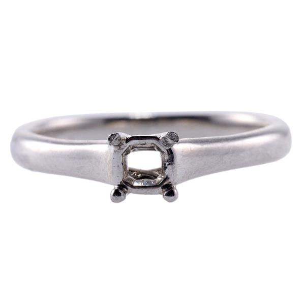 Tiffany & Co Vintage 3.20 Grams Size 4.5 Platinum Semi Mount Ring