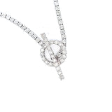 10.62 Carat Round Brilliant G VS1 Diamond 18 Karat White Gold Riviera Necklace