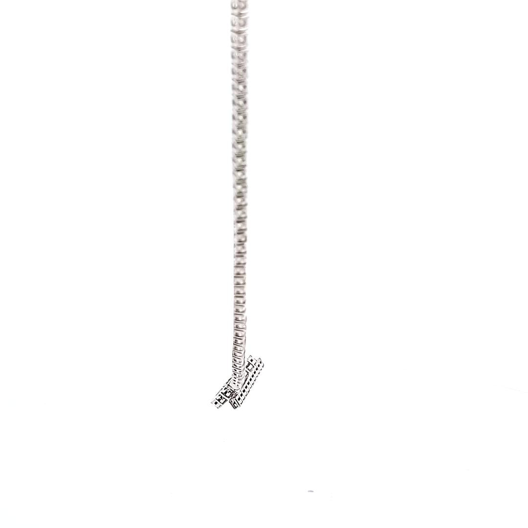 18K White Gold Tennis Necklace with 10.62 Carat Round G VS1 Diamonds