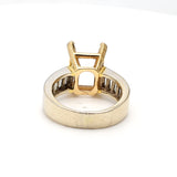 0.80 Carat Emerald Cut J VS1 Diamond 18 Karat Two Tone Gold Semi Mount Ring