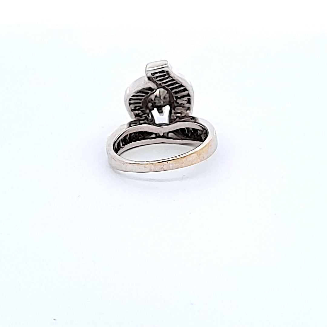 1.60 Carat Tapered Baguette Shape and Marquis Shape Diamond Platinum Cocktail Ring