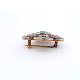 Tiffany & Co 1.50 Carat Emerald 0.72 Carat Round Brilliant Diamond 18K Two Tone Gold Pin