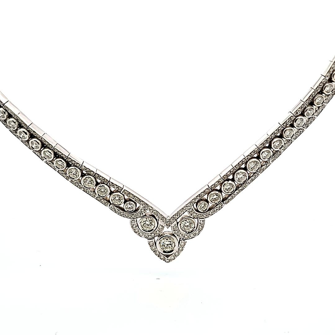 Vintage Platinum Statement Necklace with 20.26 Carat Round I-VS1 Diamonds