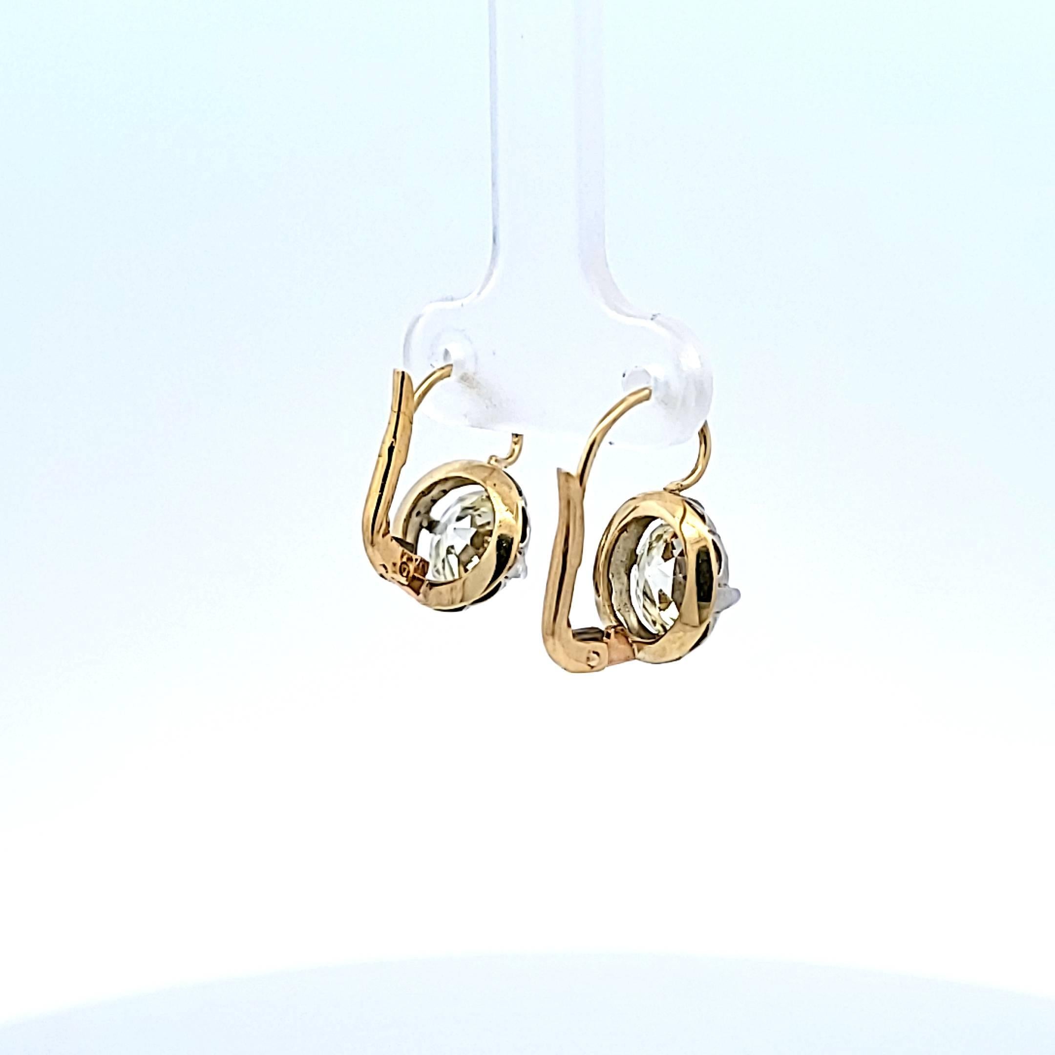 3.32ct Old European Cut O SI2–VS1 Diamond 18K Gold & Silver Leverback