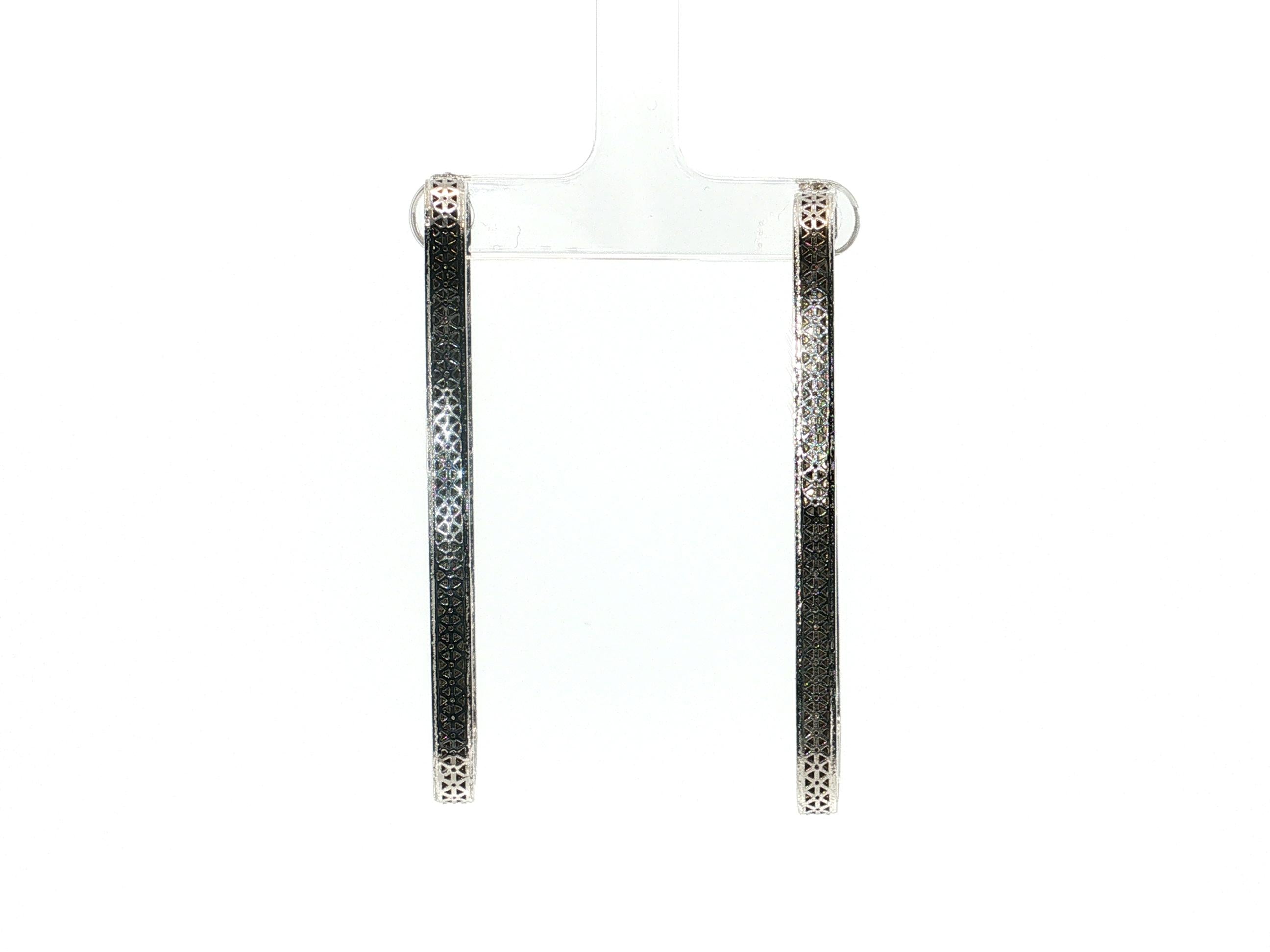 18K White Gold Hoop Earrings with 3.5 Carat Round J VVS1 Diamonds 23.1 Grams