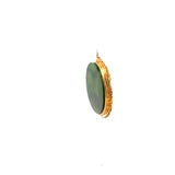 Vintage 15.40 Grams Jade and 10 Karat Yellow Gold Pendant