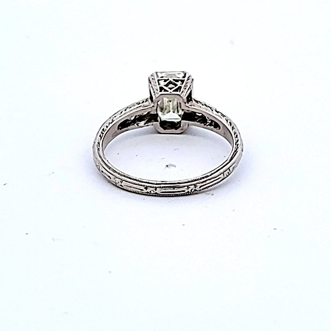 2.27 Carat Emerald Cut K-VS1 Diamond Platinum Engagement Ring