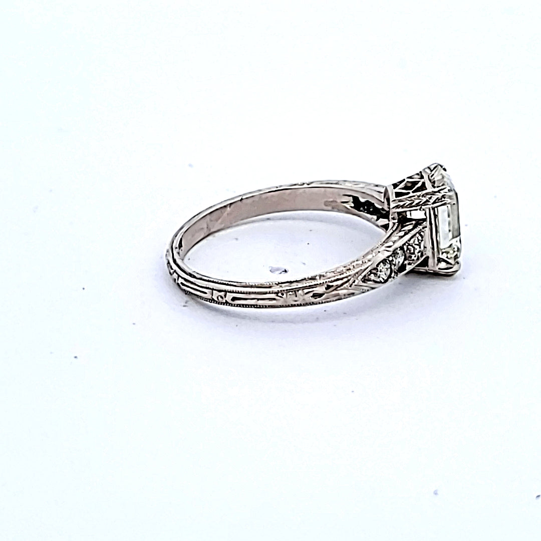 2.27 Carat Emerald Cut K-VS1 Diamond Platinum Engagement Ring