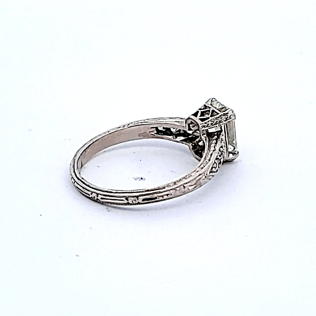 2.27 Carat Emerald Cut K-VS1 Diamond Platinum Engagement Ring