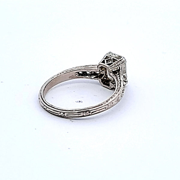 2.27 Carat Emerald Cut K-VS1 Diamond Platinum Engagement Ring