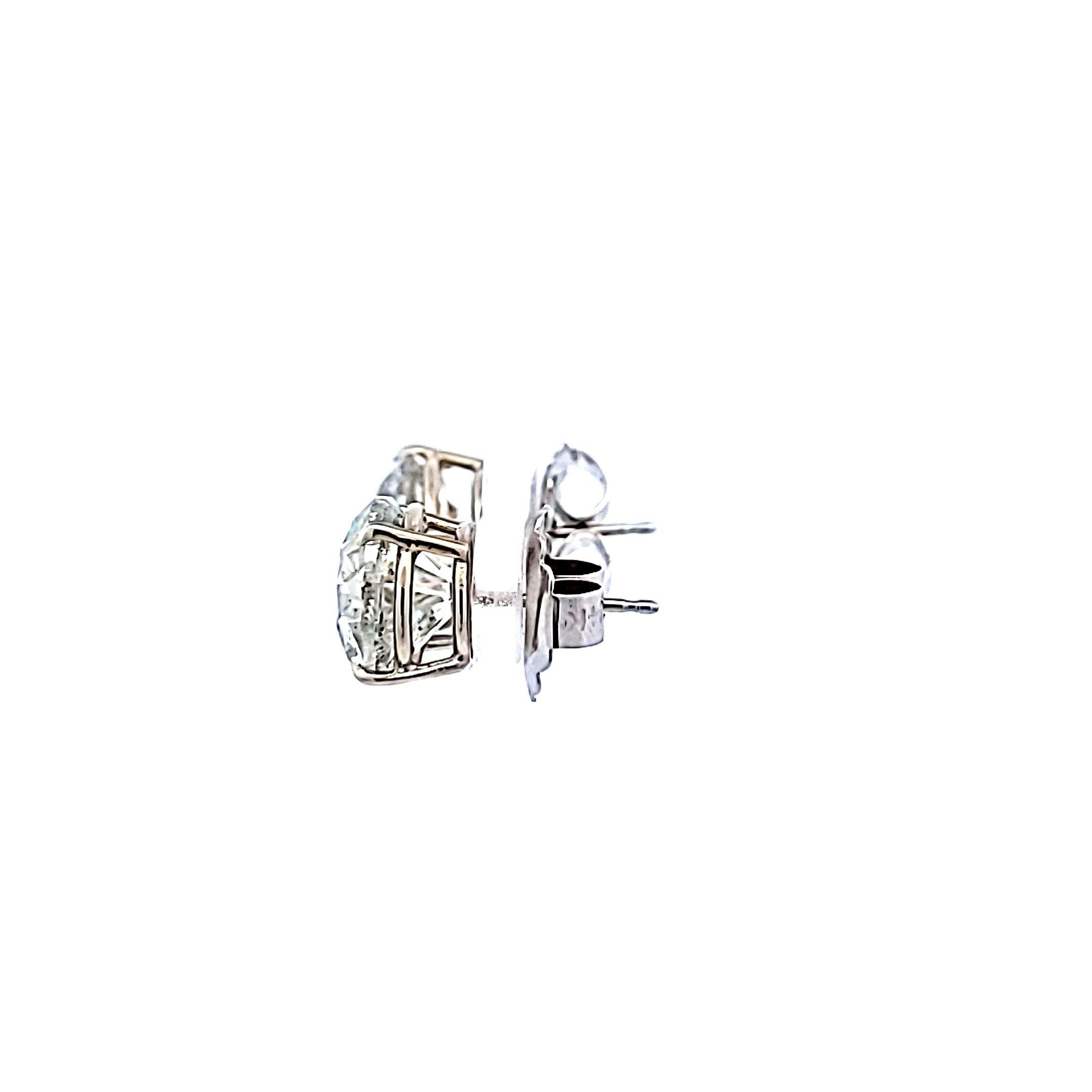 Platinum Stud Earrings with 8.01 Carat Round Diamonds FAG- I2 GIA